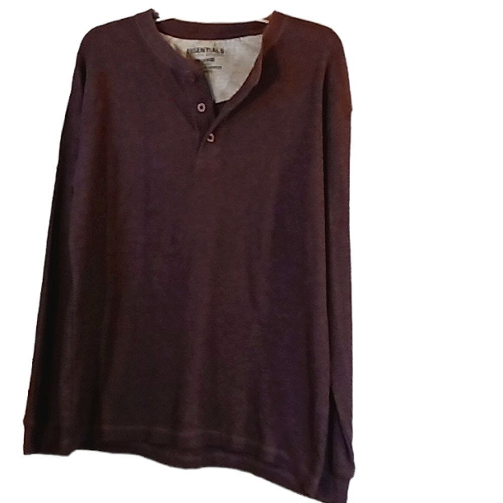 Essentials by Seven Apparel Purple Waffle Knit Base Layer 3 Button Pullo…